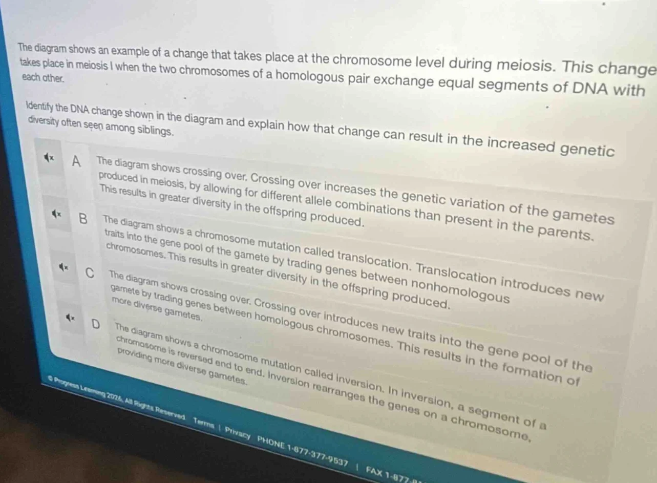 the diagram shows an example of a change that takes place at the chromo…
