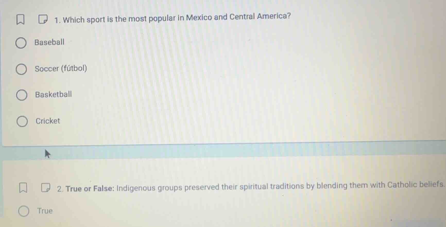 1. which sport is the most popular in mexico and central america? baseb…