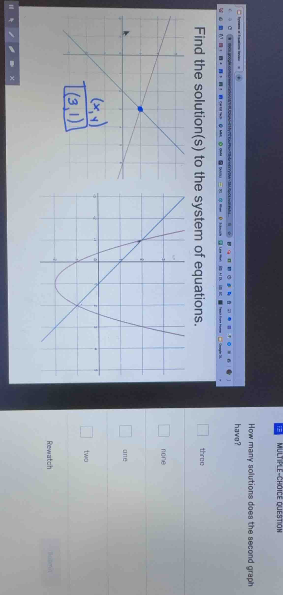 find the solution(s) to the system of equations.multiple-choice questio…