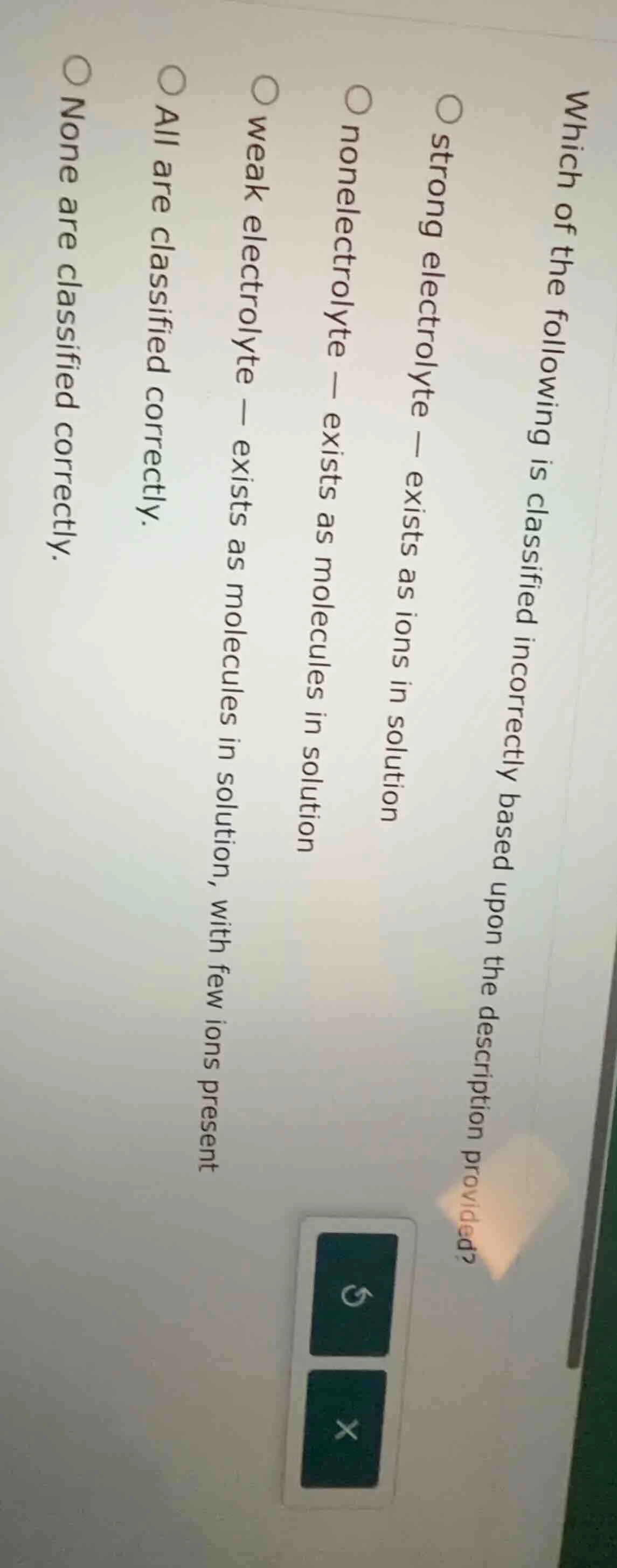 which of the following is classified incorrectly based upon the descrip…