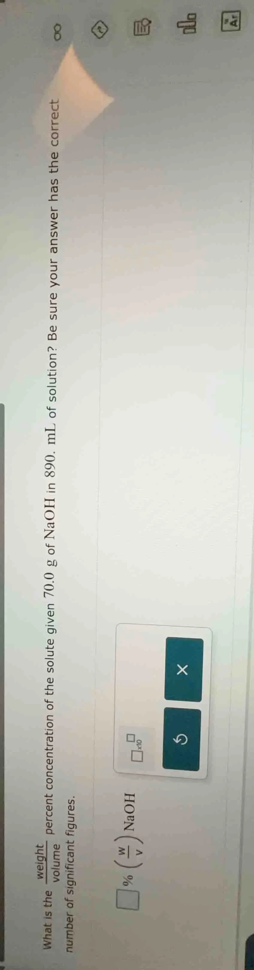 what is the $\frac{weight}{volume}$ percent concentration of the solute…