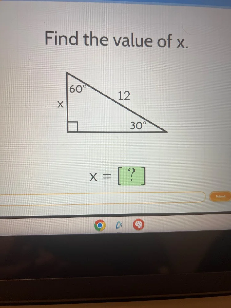 find the value of x. x x = ?