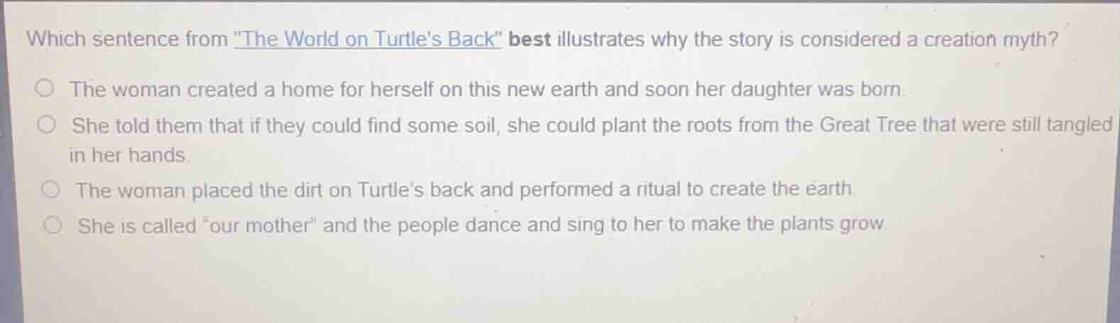 which sentence from \the world on turtles back\ best illustrates why th…