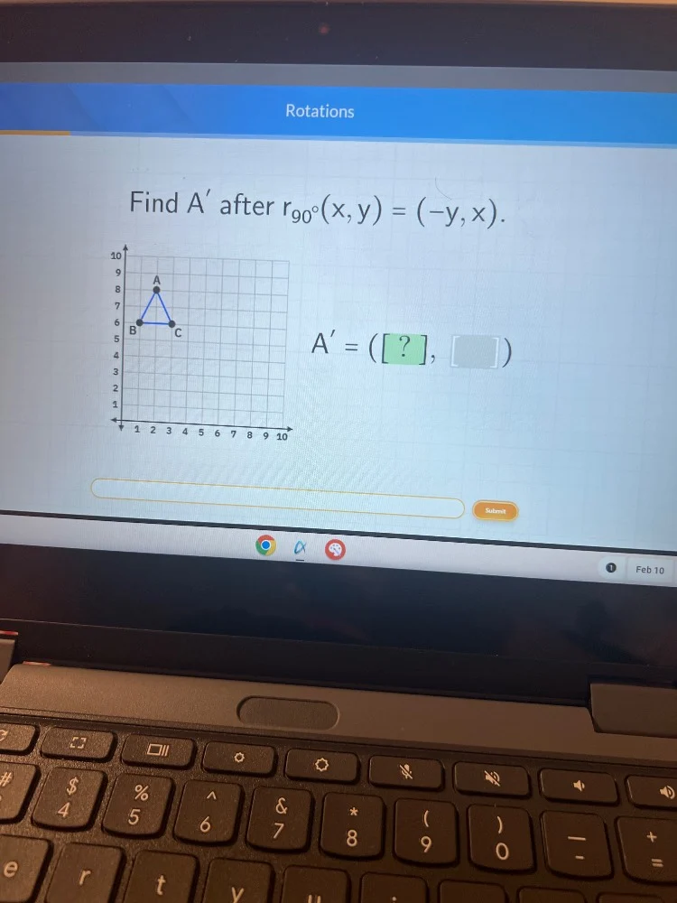 rotations find $a$ after $r_{90^{\\circ}}(x,y)=(-y,x)$. $a = (?, \\quad…
