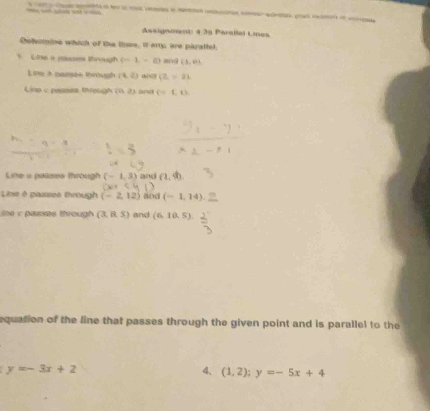 assignment: 4.3a parallel lines determine which of the lines, if any, a…
