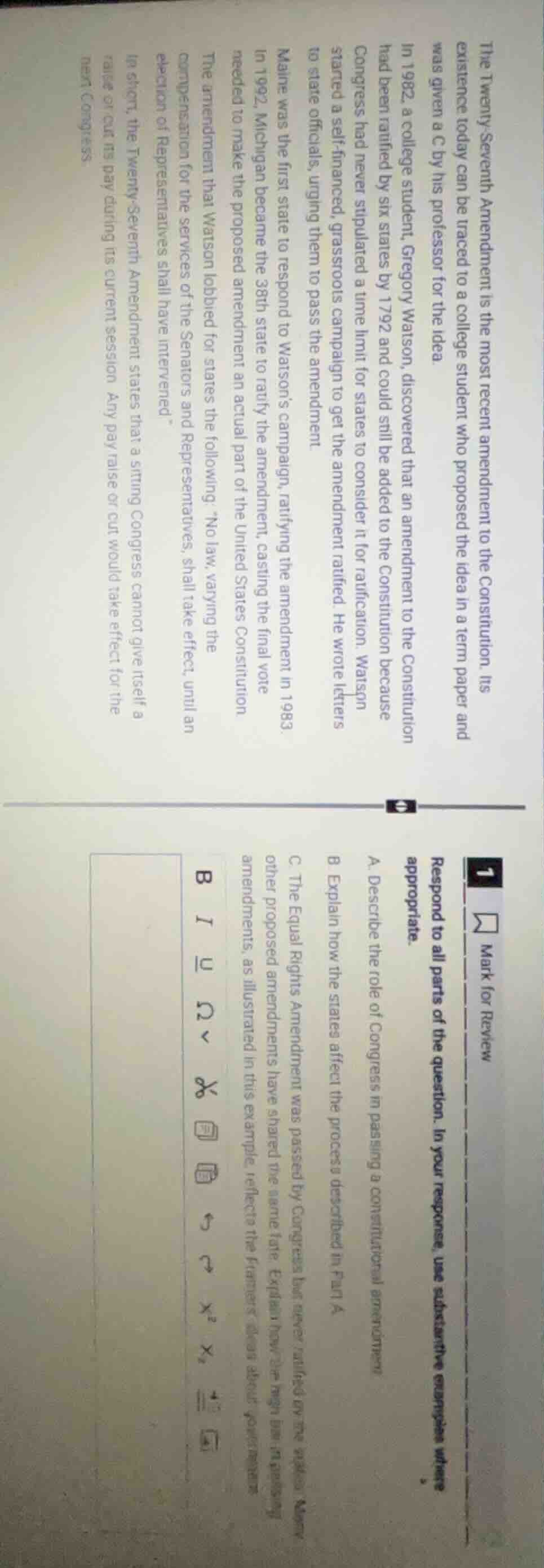 the twenty-seventh amendment is the most recent amendment to the consti…