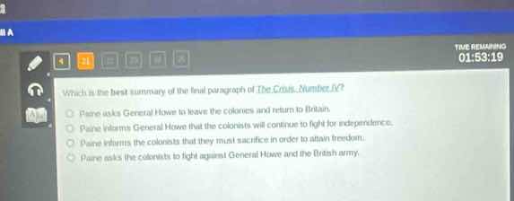 which is the best summary of the final paragraph of the crisis, number …