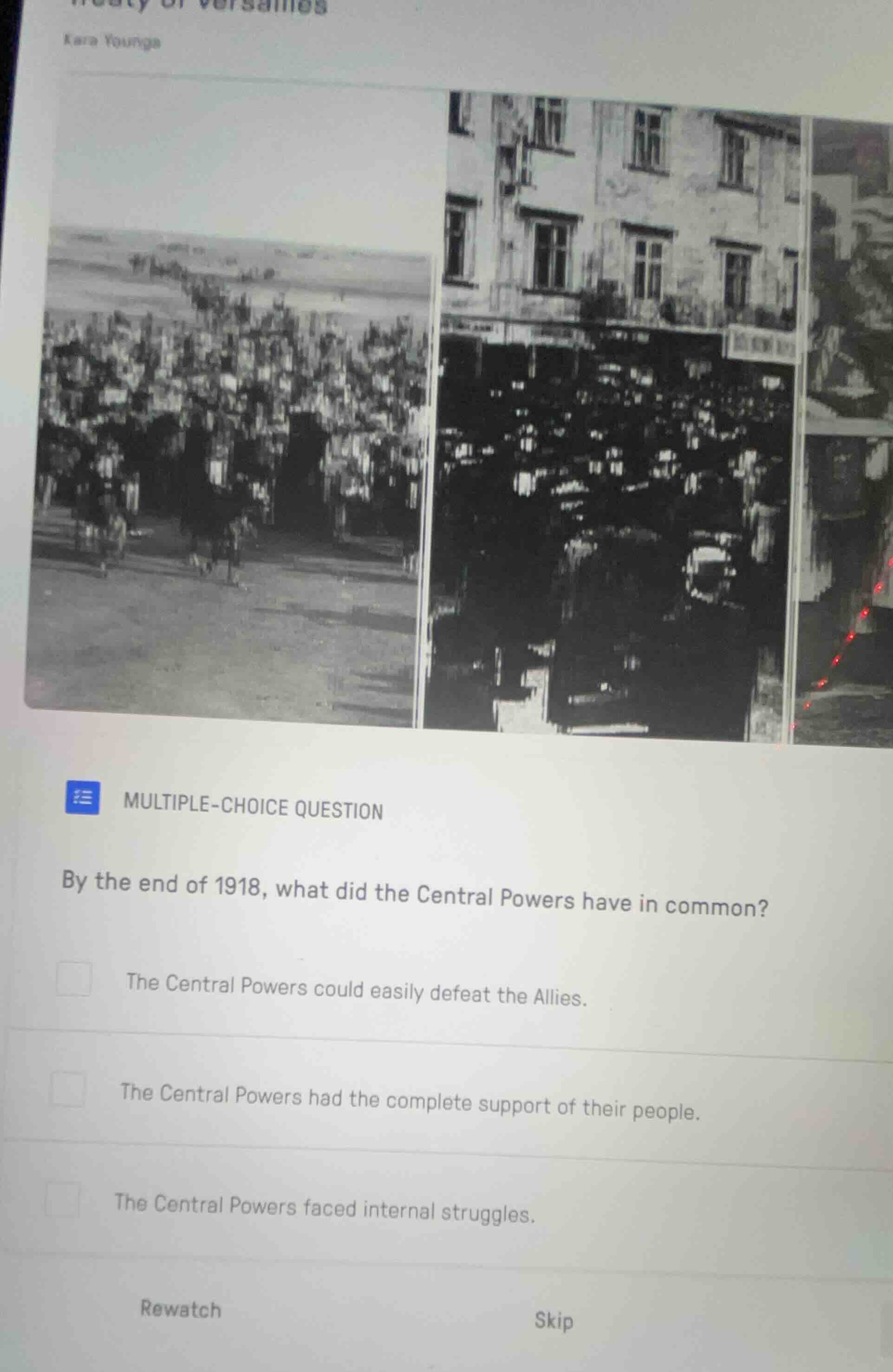 treaty of versailles kara youngs multiple-choice question by the end of…