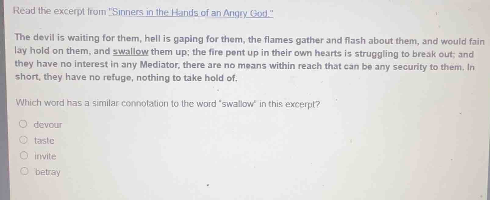 read the excerpt from \sinners in the hands of an angry god.\the devil …