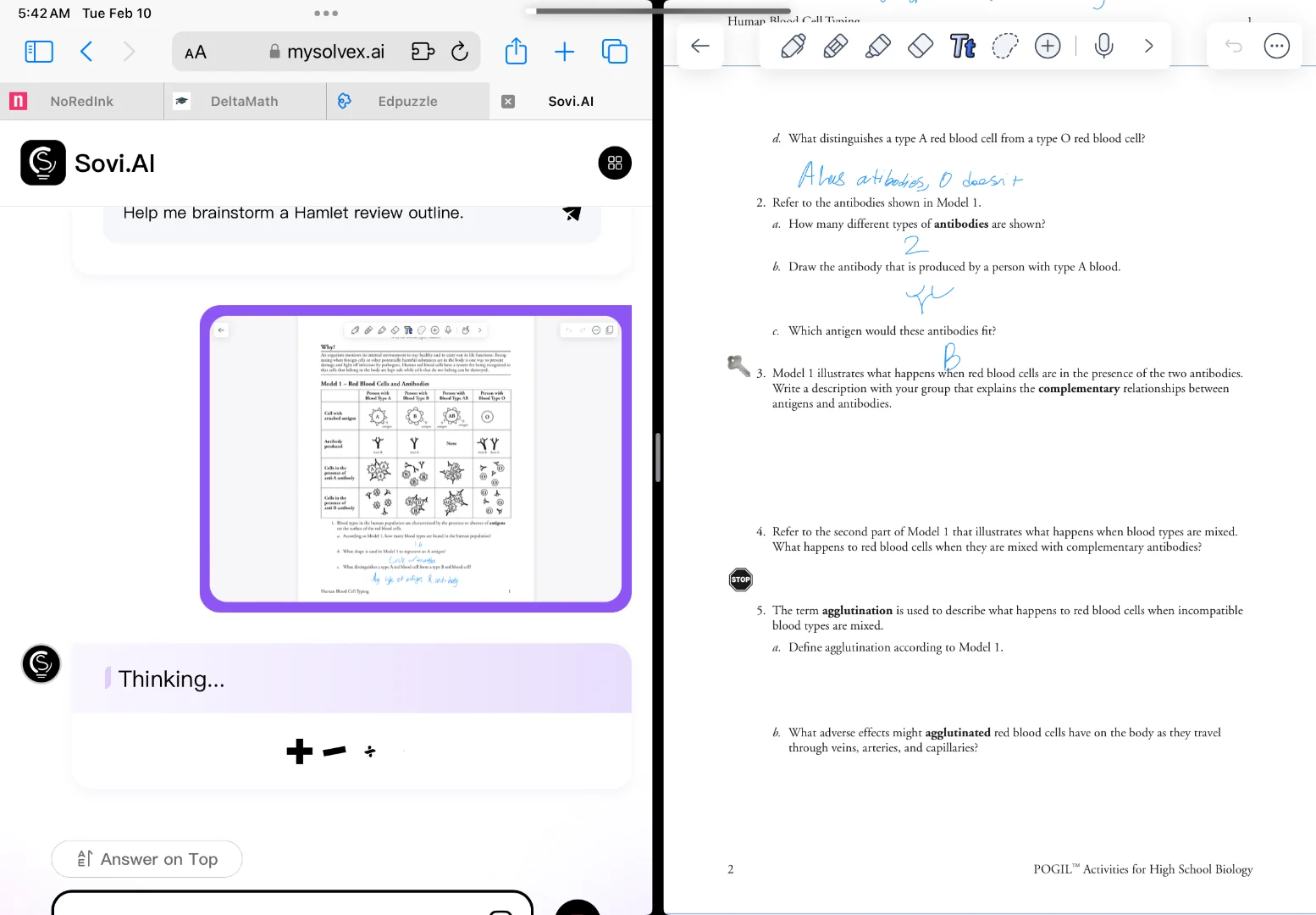 d. what distinguishes a type a red blood cell from a type o red blood c…