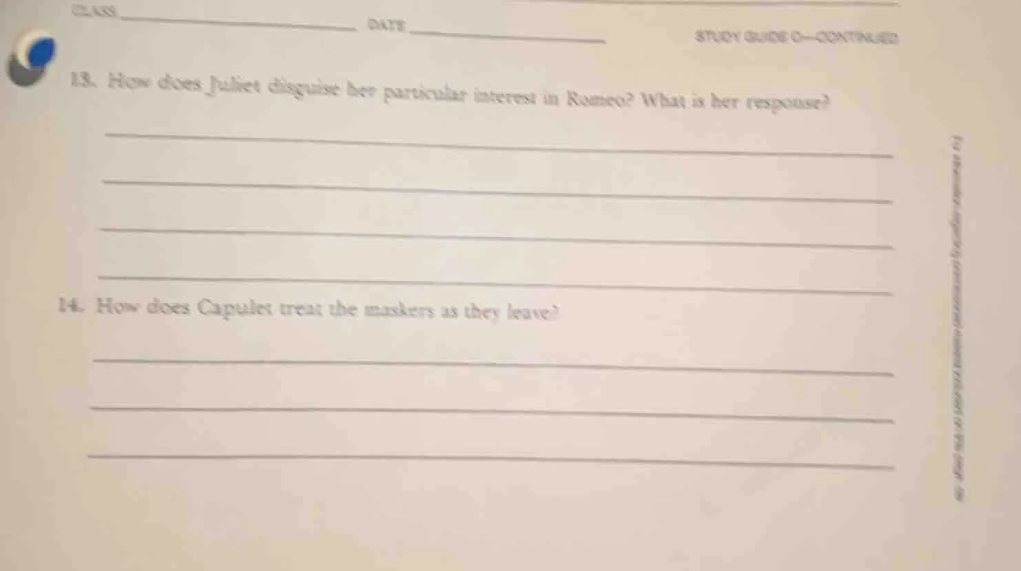class________ date________ study guide o--continued 13. how does juliet…