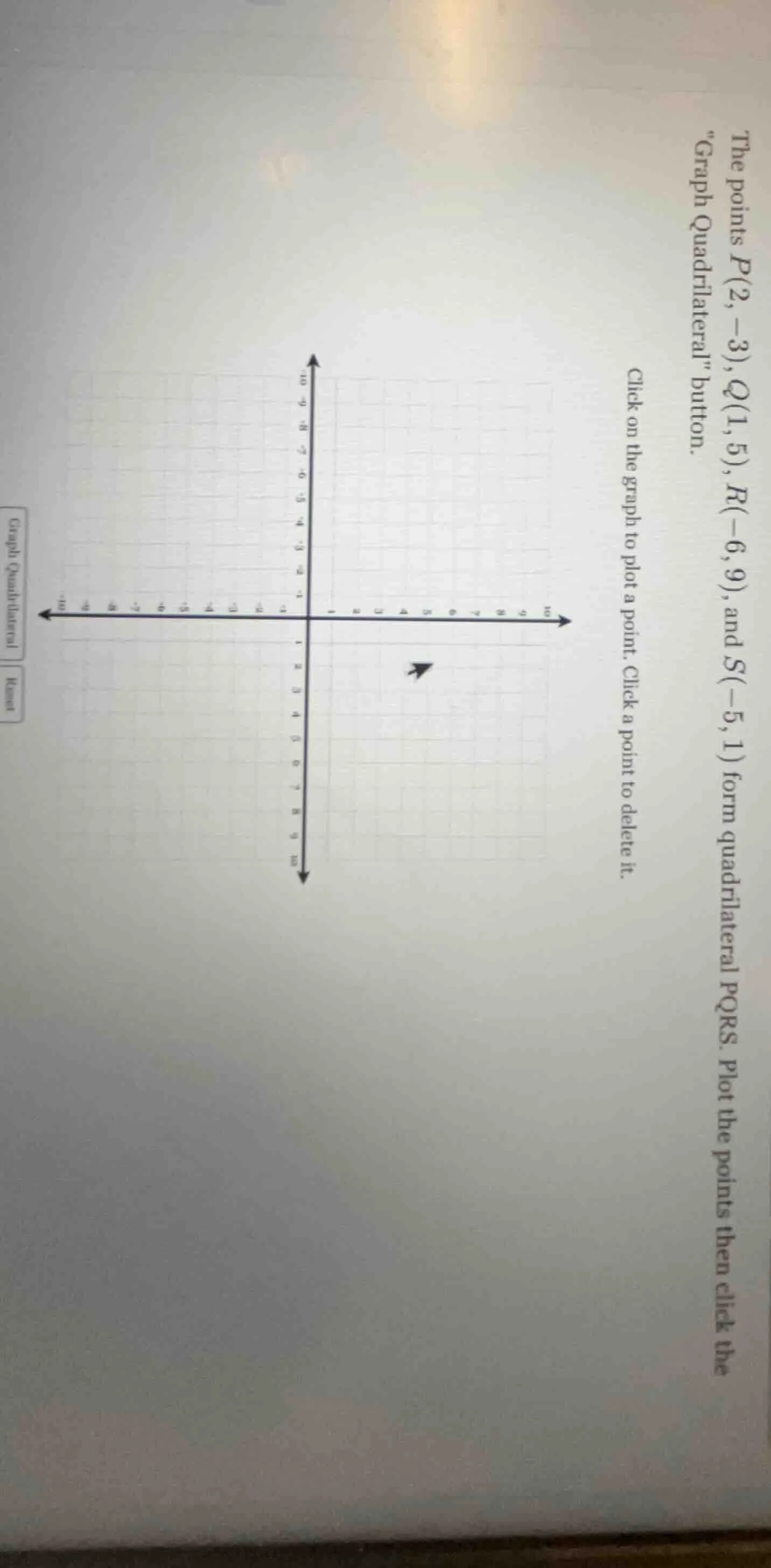 the points $p(2, -3)$, $q(1, 5)$, $r(-6, 9)$, and $s(-5, 1)$ form quadr…