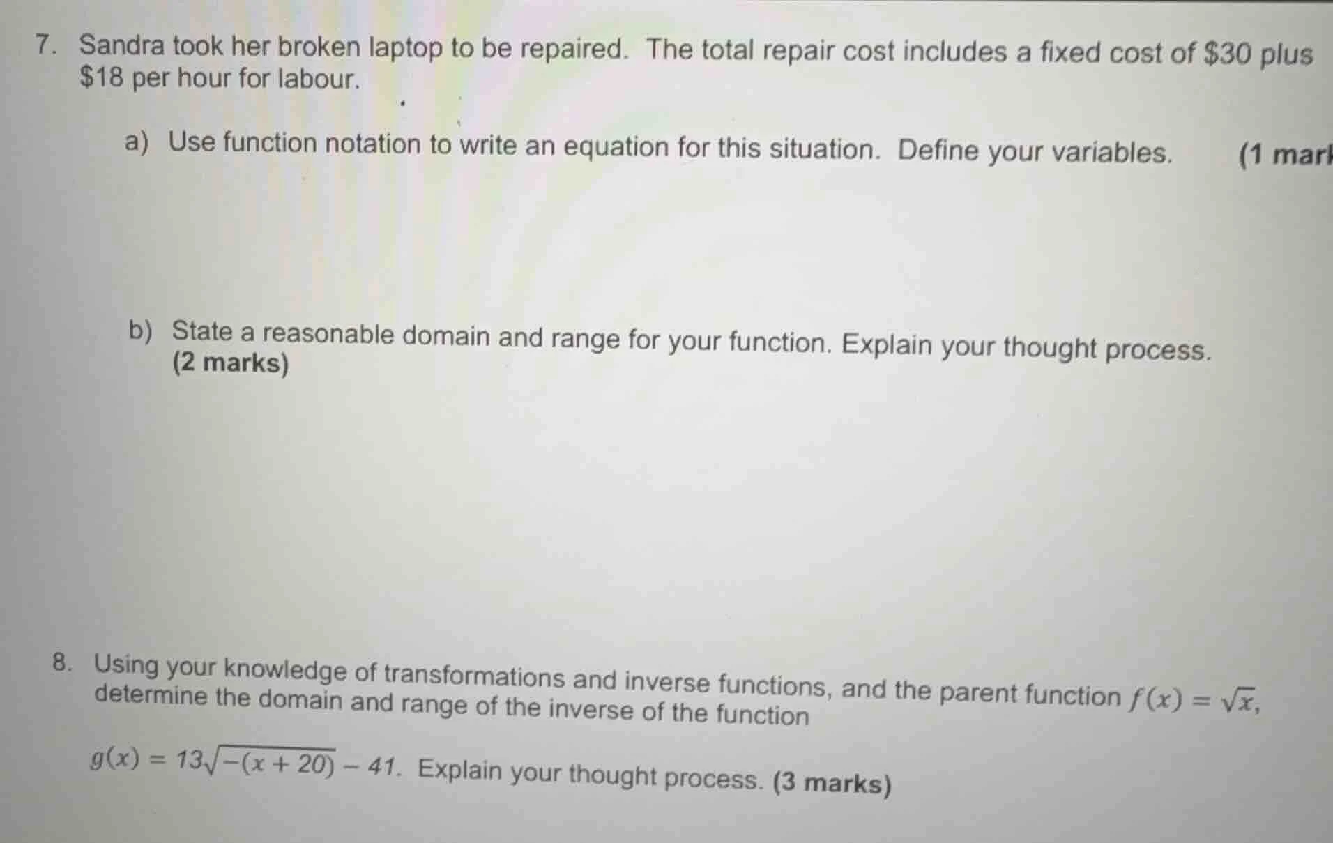 7. sandra took her broken laptop to be repaired. the total repair cost …