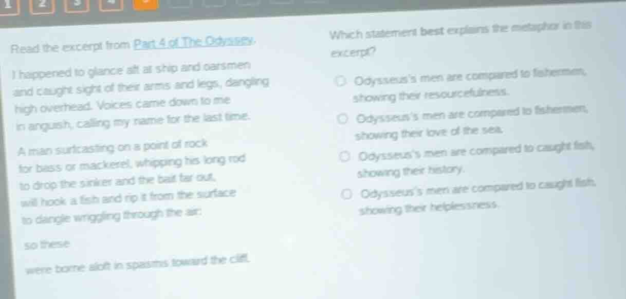 read the excerpt from part 4 of the odyssey. i happened to glance aft a…