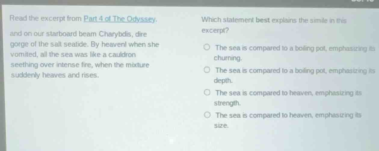 read the excerpt from part 4 of the odyssey. and on our starboard beam …