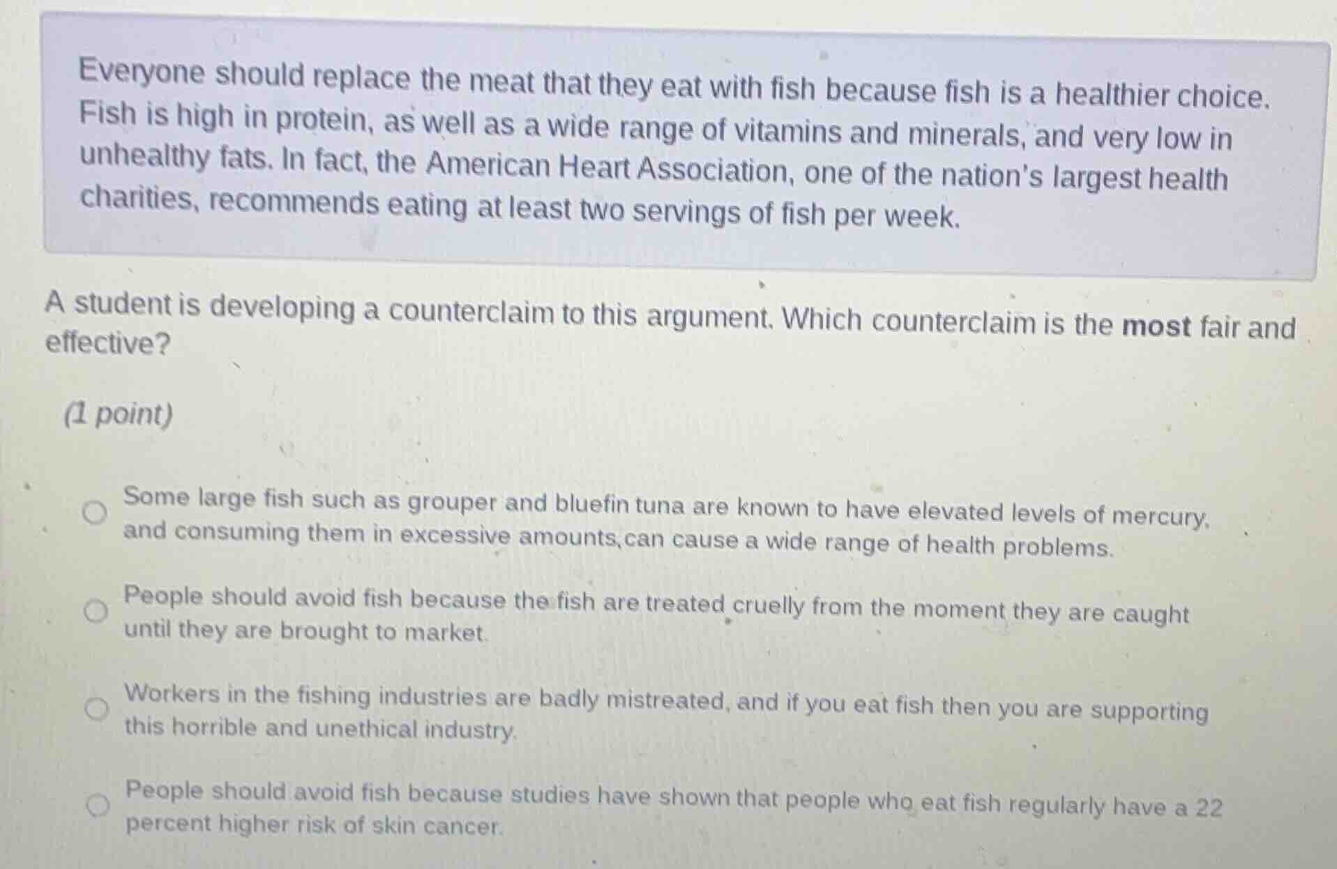 everyone should replace the meat that they eat with fish because fish i…