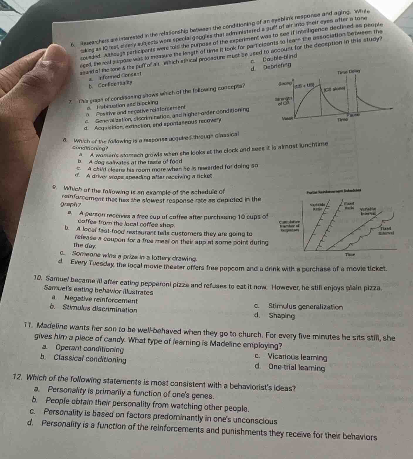 6. researchers are interested in the relationship between the condition…