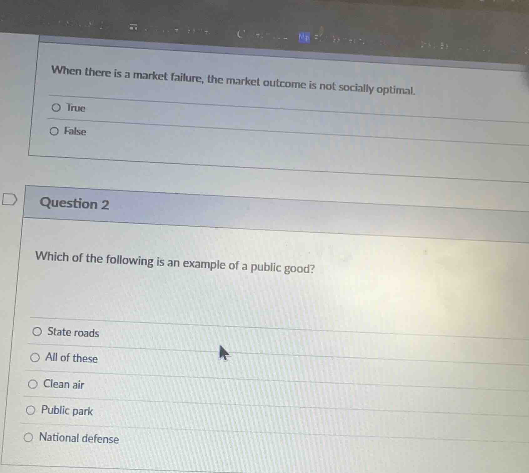 when there is a market failure, the market outcome is not socially opti…