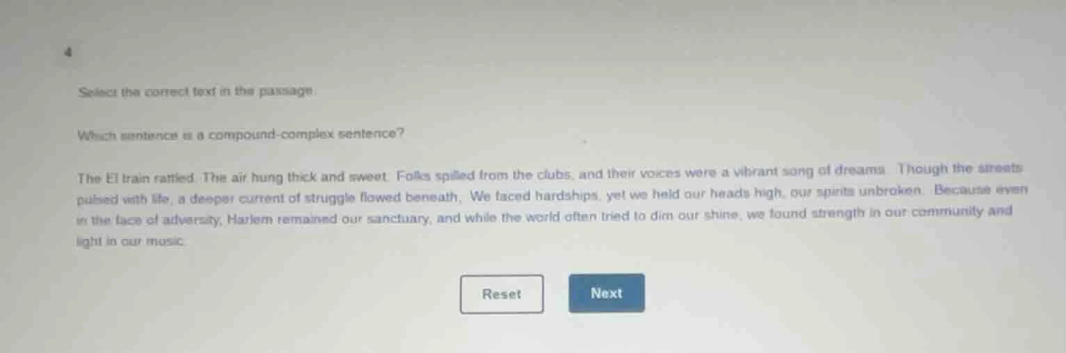 4 select the correct text in the passage. which sentence is a compound-…