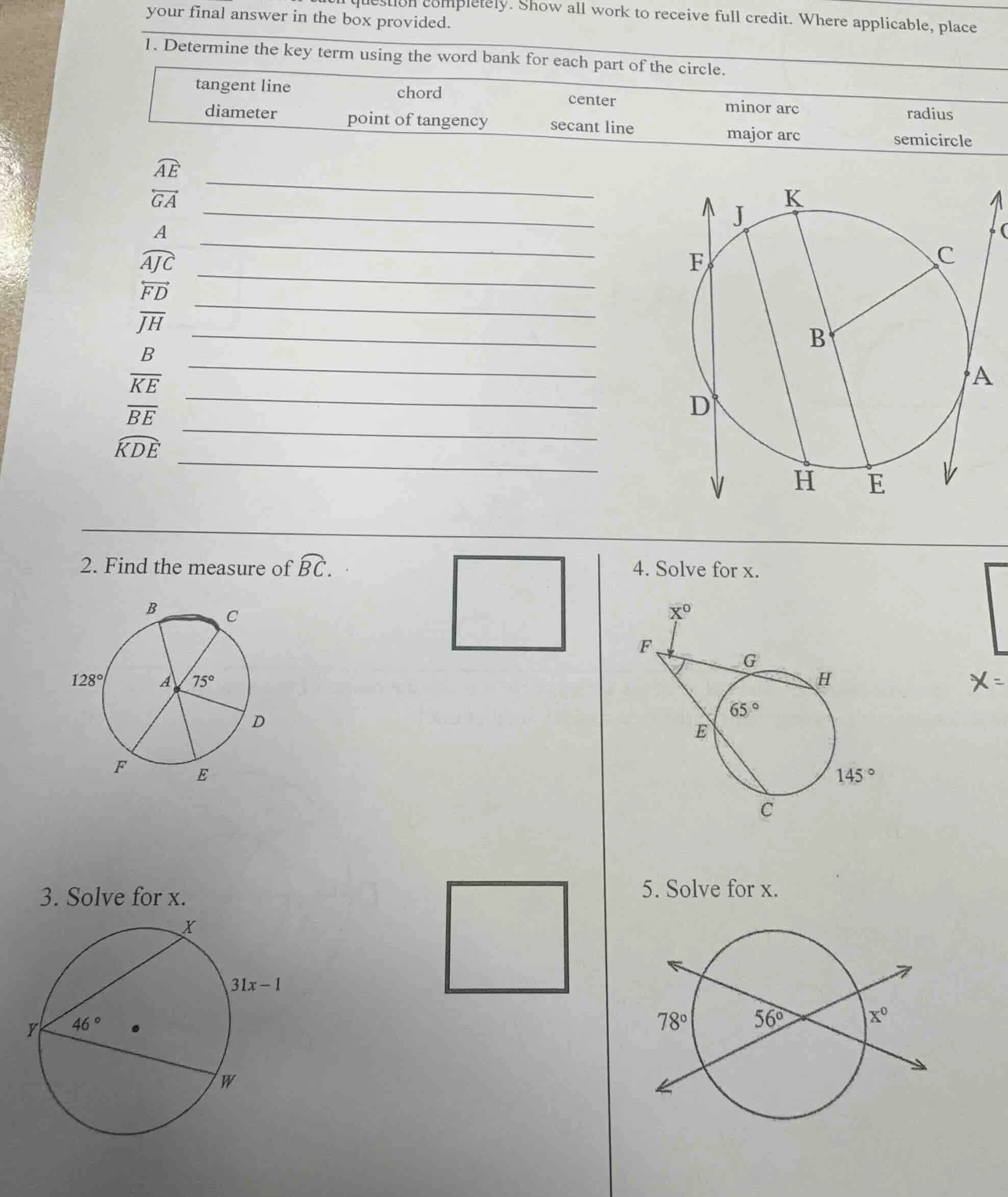 your final answer in the box provided.question completely. show all wor…