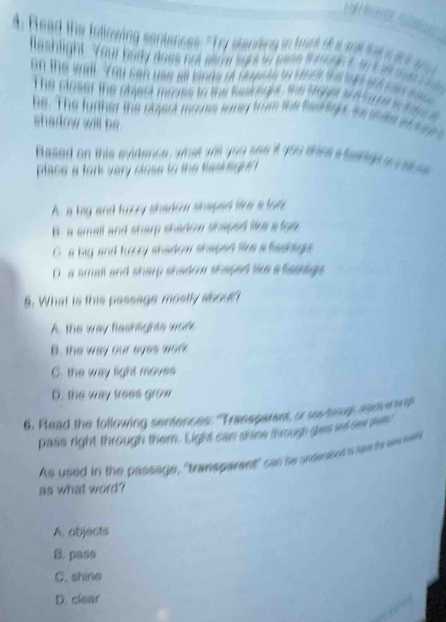 4. read the following sentences: \try standing in front of a wall with …