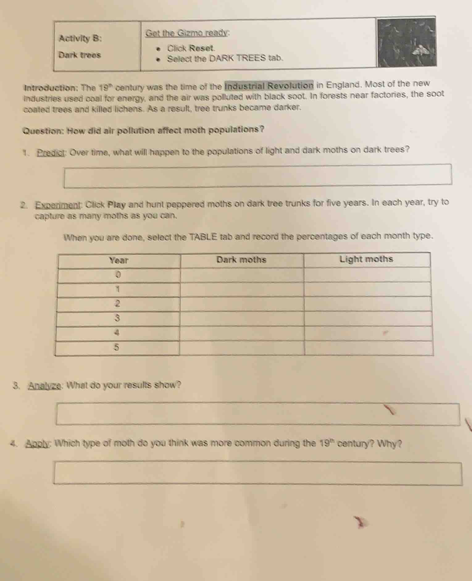 activity b:dark treesget the gizmo ready:• click reset.• select the dar…