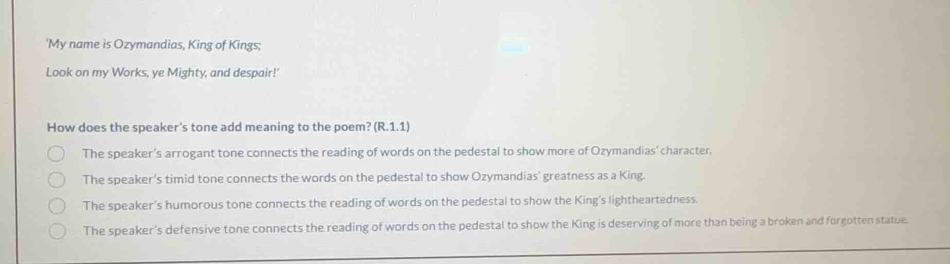 my name is ozymandias, king of kings; look on my works, ye mighty, and …