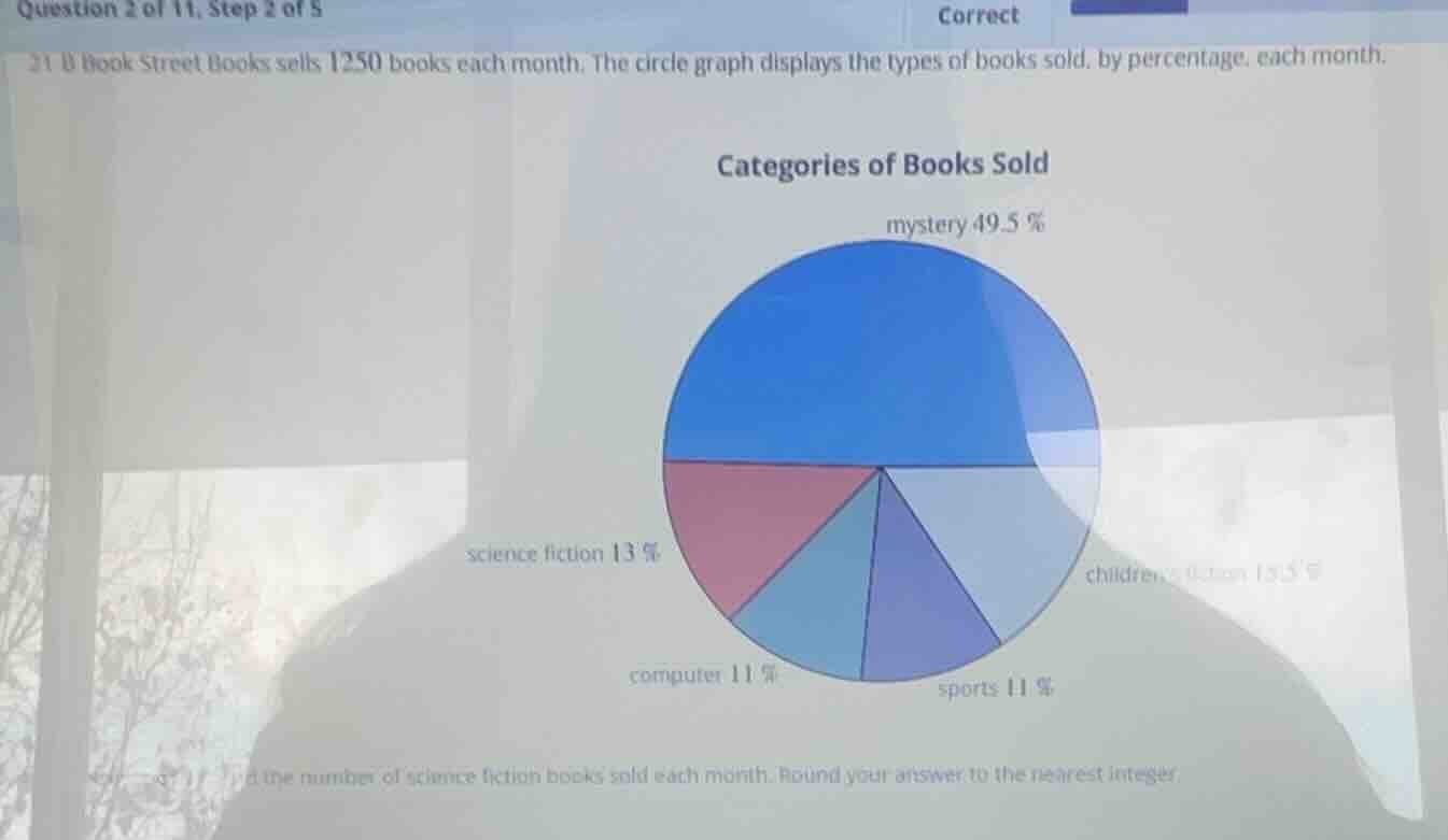 question 2 of 11, step 2 of 5 correct 21 b book street books sells 1250…