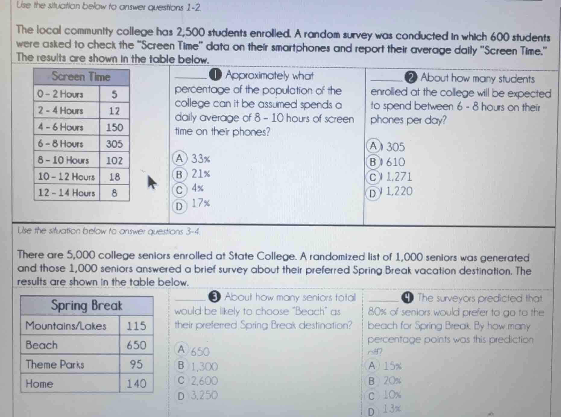 use the situation below to answer questions 1-2. the local community co…