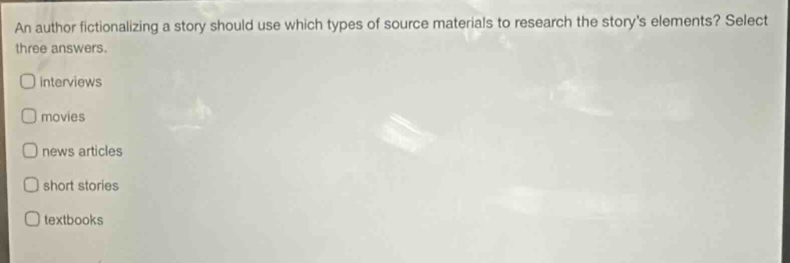 an author fictionalizing a story should use which types of source mater…
