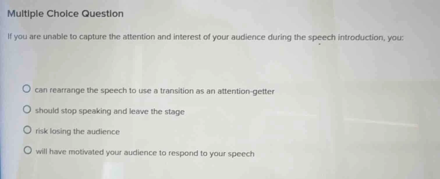 multiple choice question if you are unable to capture the attention and…