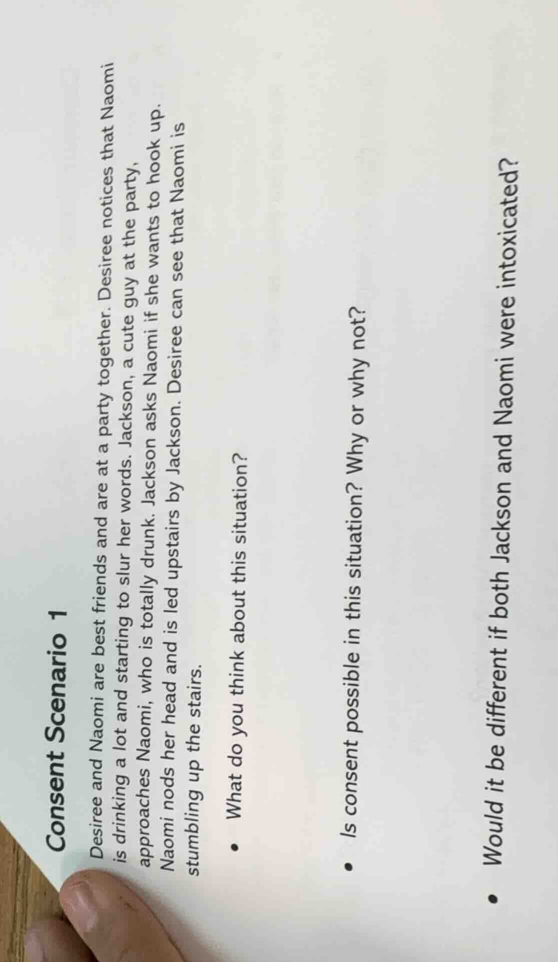 consent scenario 1 desiree and naomi are best friends and are at a part…