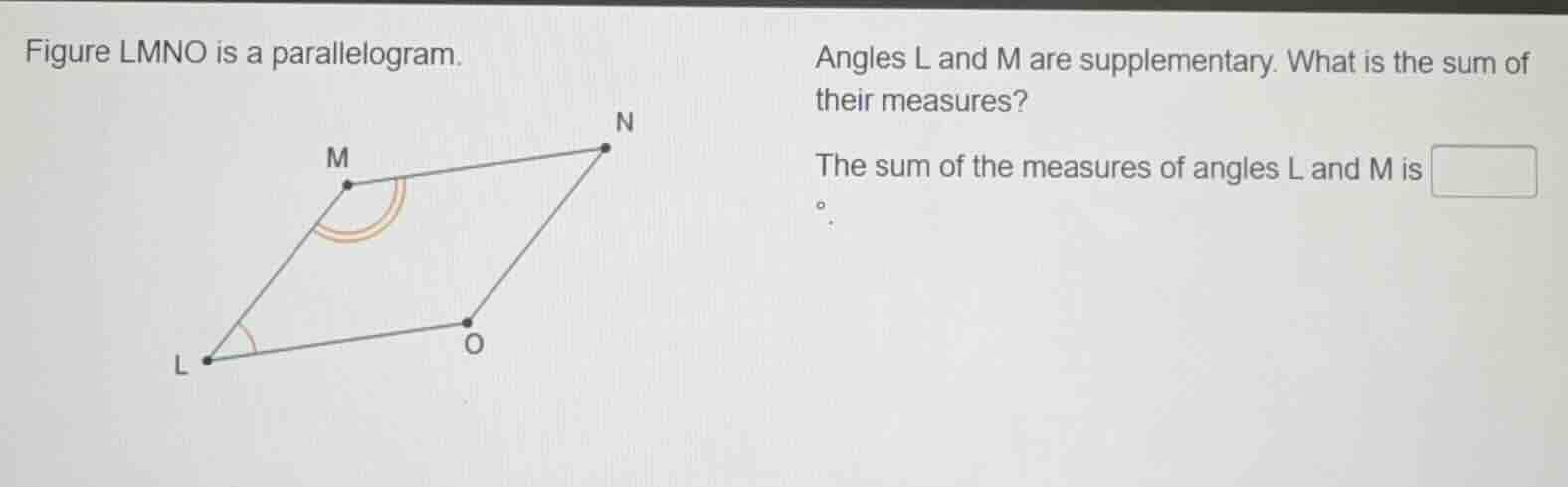 figure lmno is a parallelogram. angles l and m are supplementary. what …