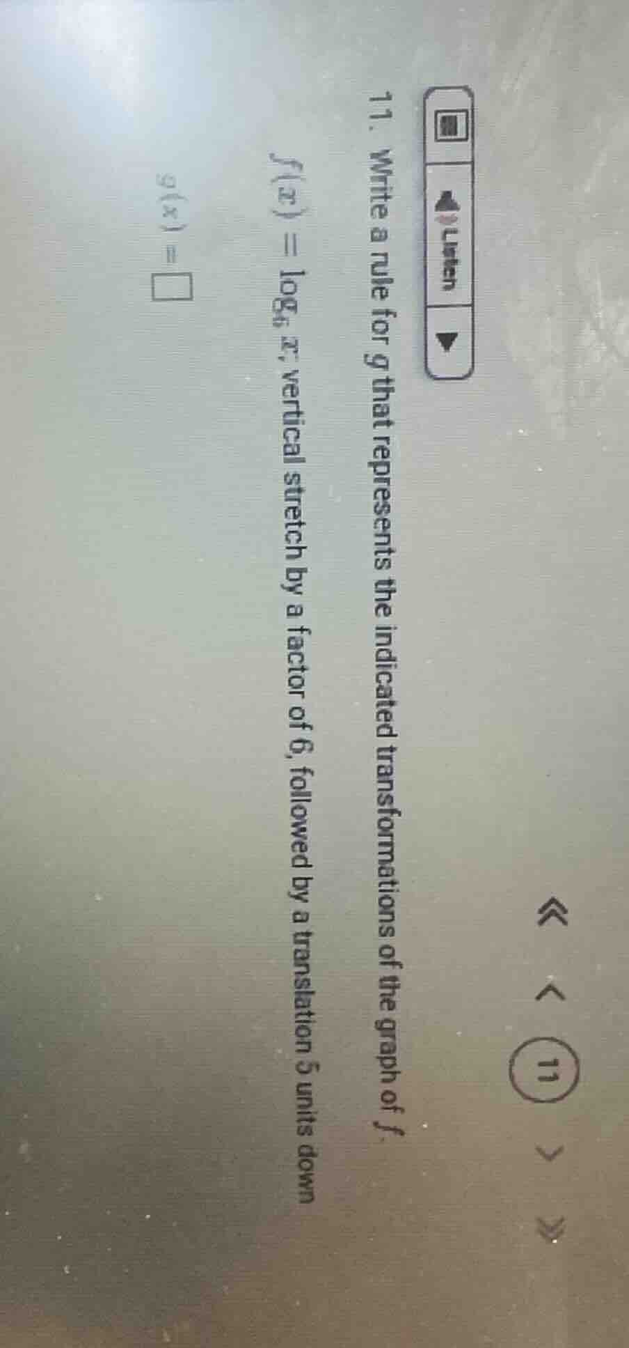 11. write a rule for $g$ that represents the indicated transformations …
