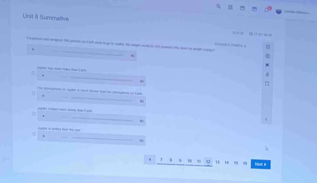 unit 8 summative 12 of 20 17:10 / 45:00 possible points: 3 if a person …