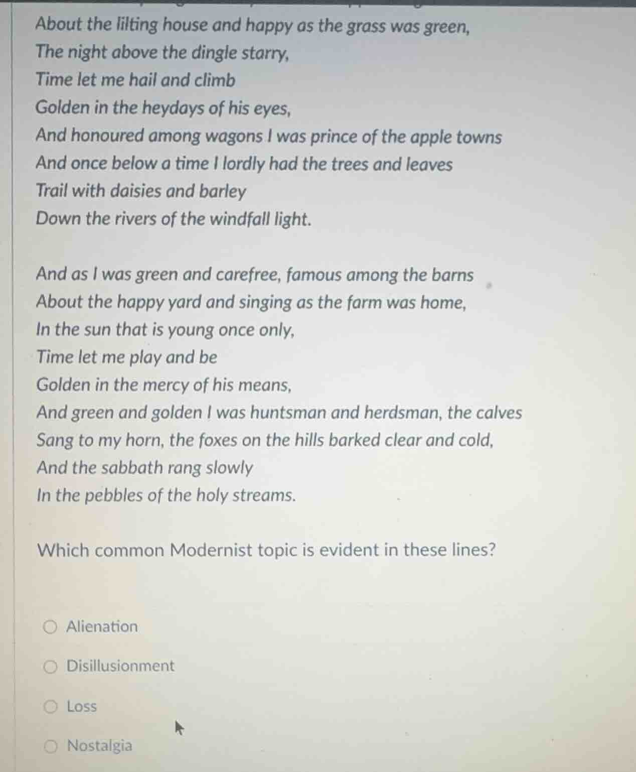 about the lilting house and happy as the grass was green, the night abo…