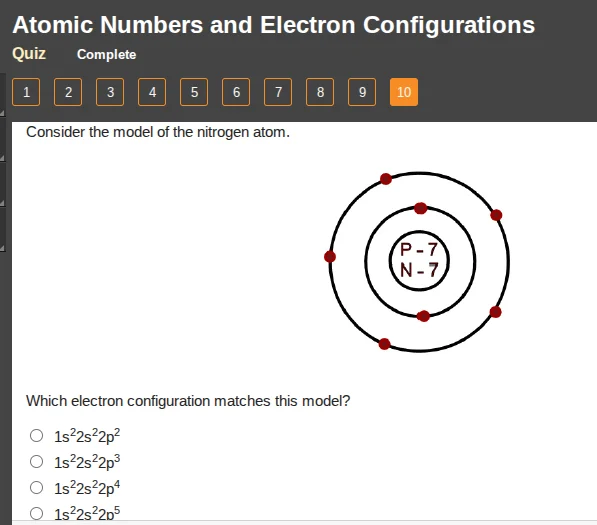 atomic numbers and electron configurations quiz complete 1 2 3 4 5 6 7 …
