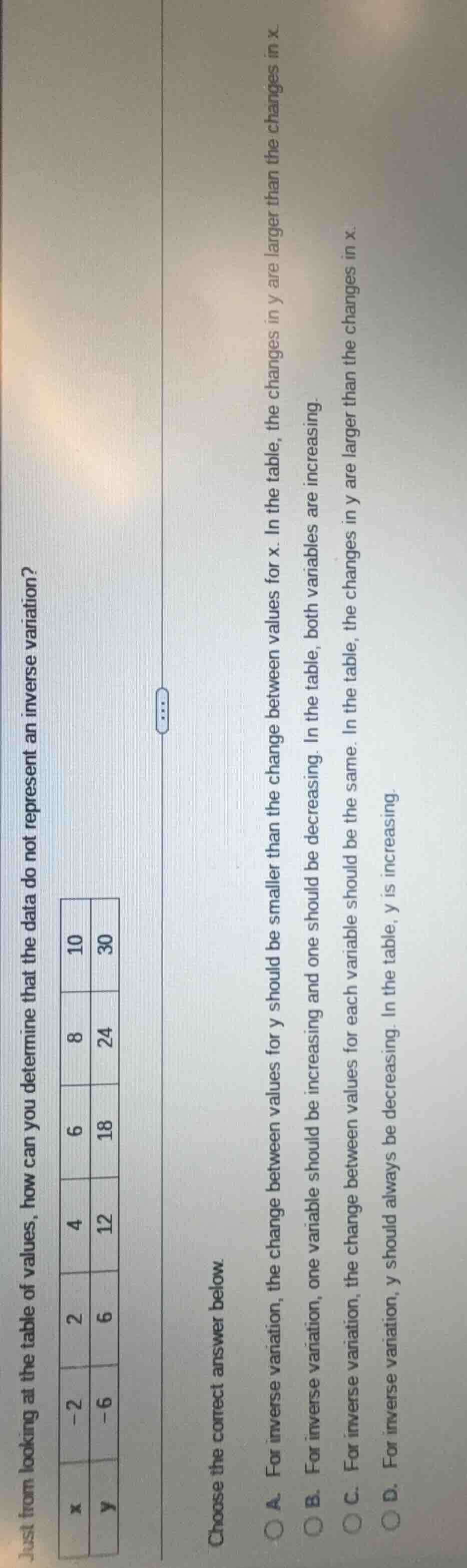 just from looking at the table of values, how can you determine that th…