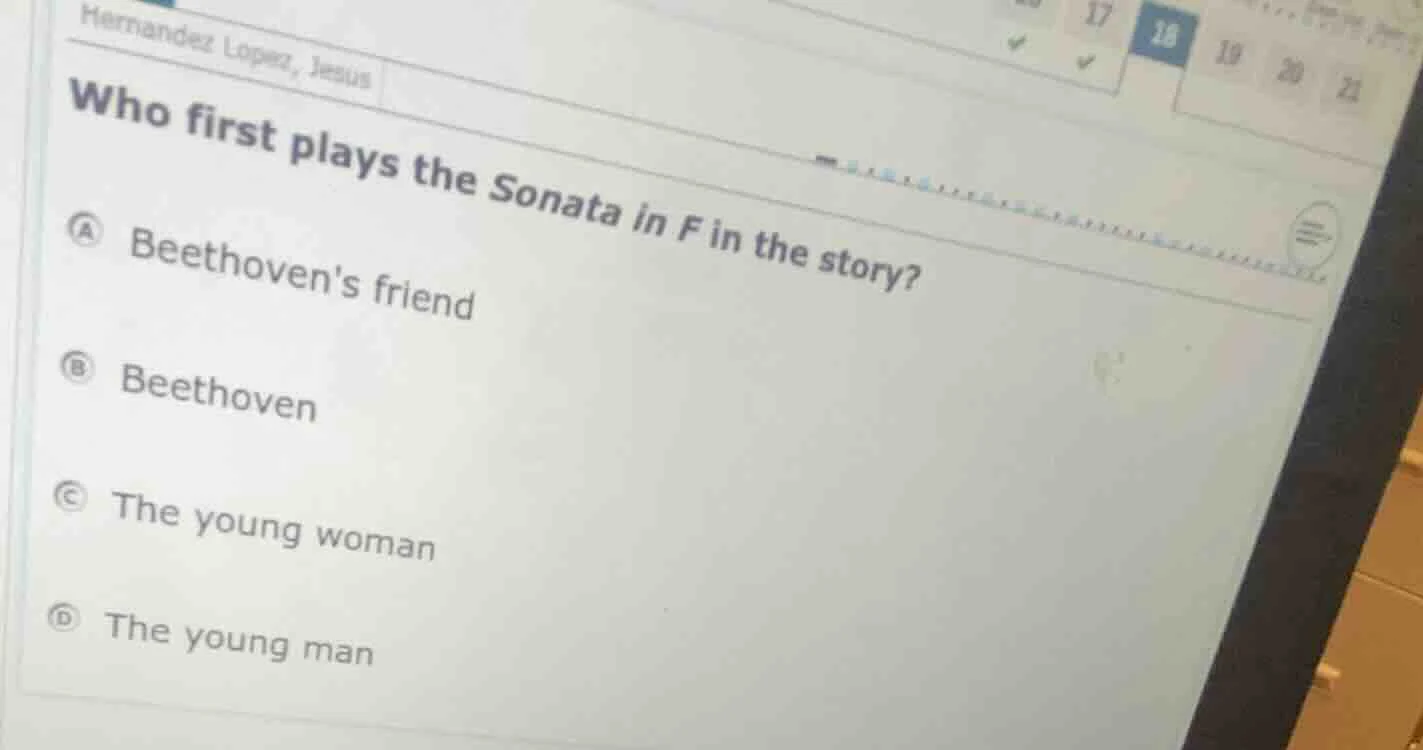 hernandez lopez, jesus who first plays the sonata in f in the story? a …