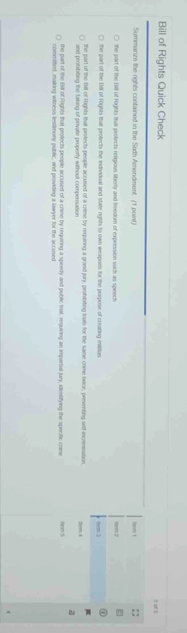 bill of rights quick check summarize the rights contained in the 6th am…