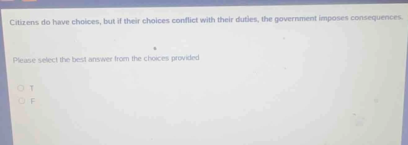 citizens do have choices, but if their choices conflict with their duti…