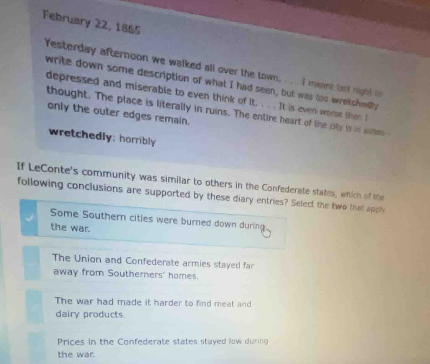 february 22, 1865 yesterday afternoon we walked all over the town. . . …