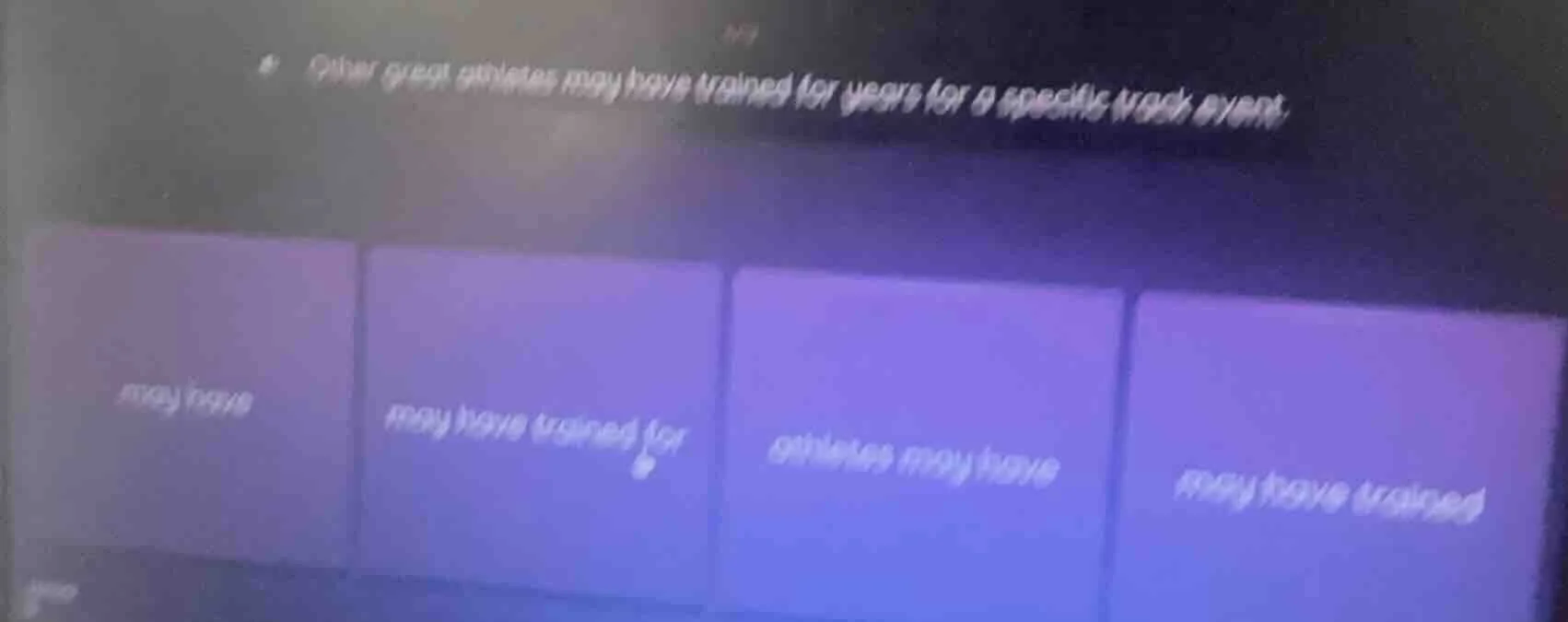 other great athletes may have trained for years for a specific track ev…