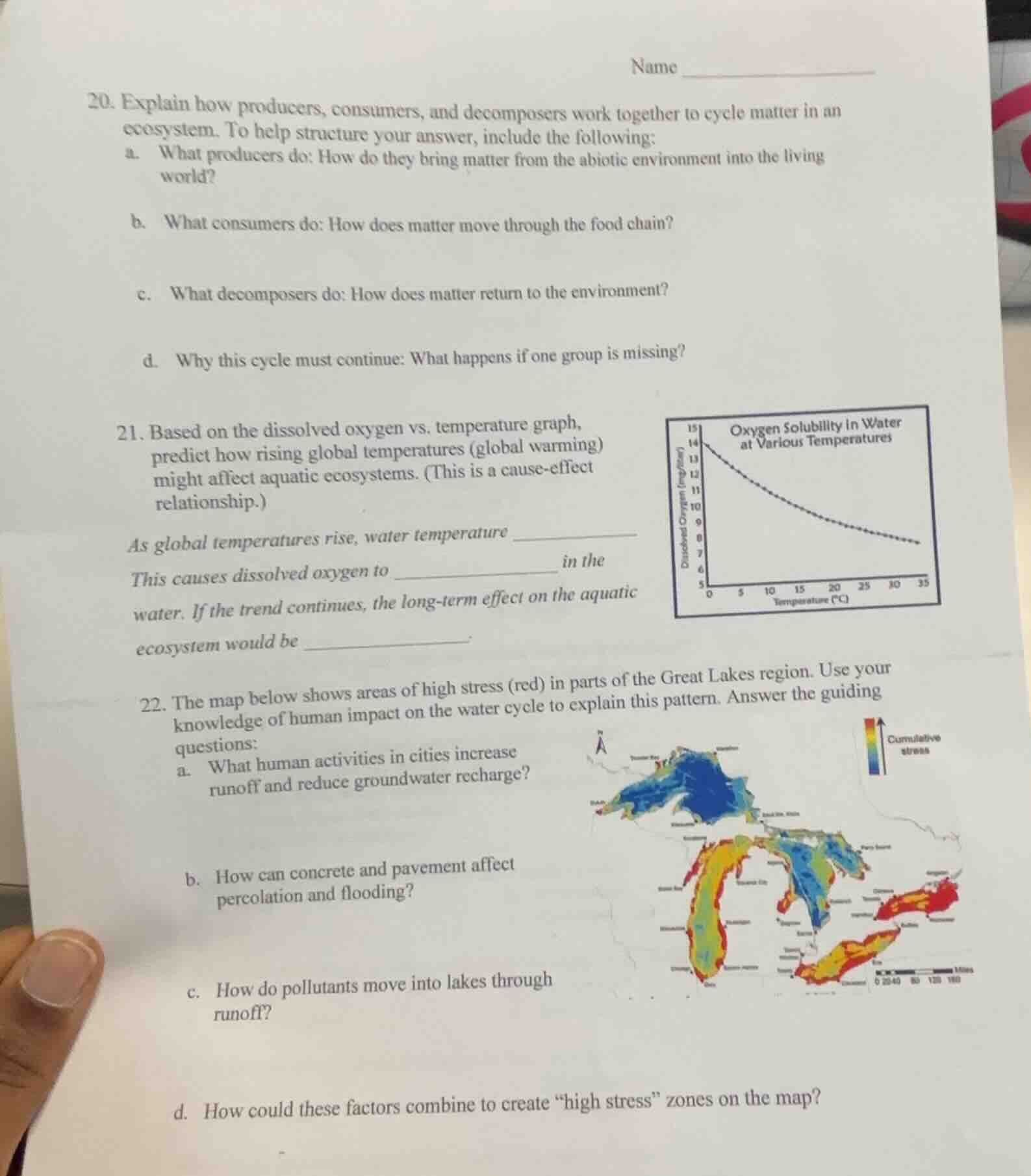 name20. explain how producers, consumers, and decomposers work together…