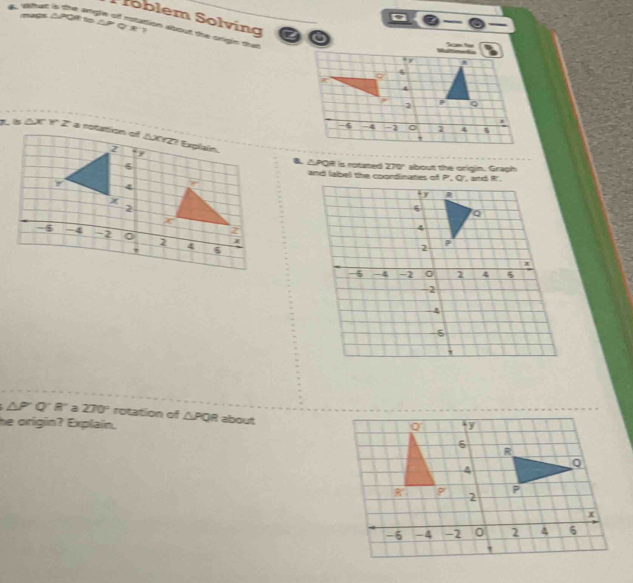 problem solving6. what is the angle of rotation about the origin that m…