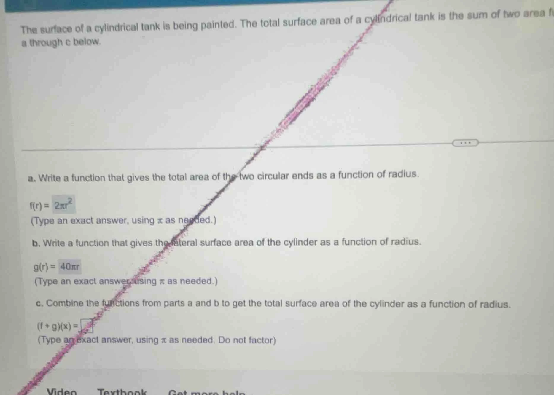 the surface of a cylindrical tank is being painted. the total surface a…