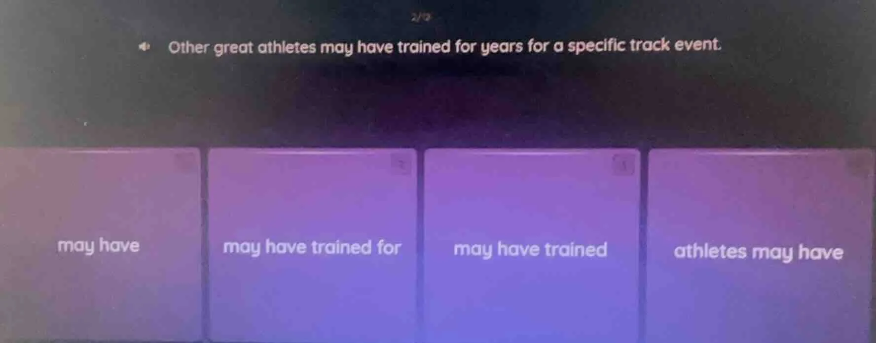 2/3 other great athletes may have trained for years for a specific trac…