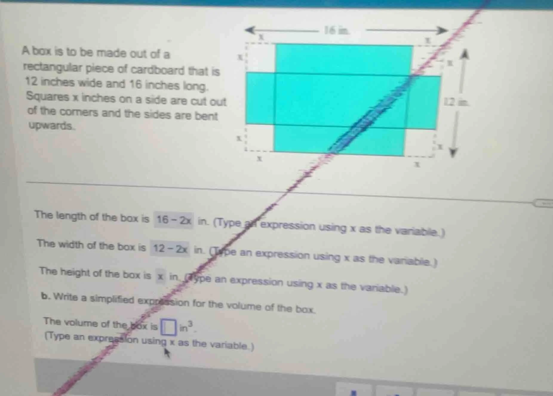 a box is to be made out of a rectangular piece of cardboard that is 12 …