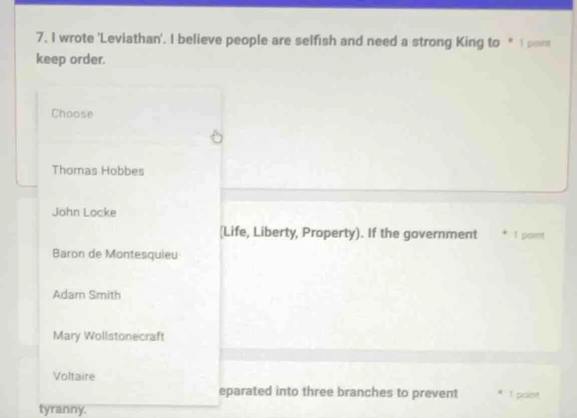7. i wrote leviathan. i believe people are selfish and need a strong ki…