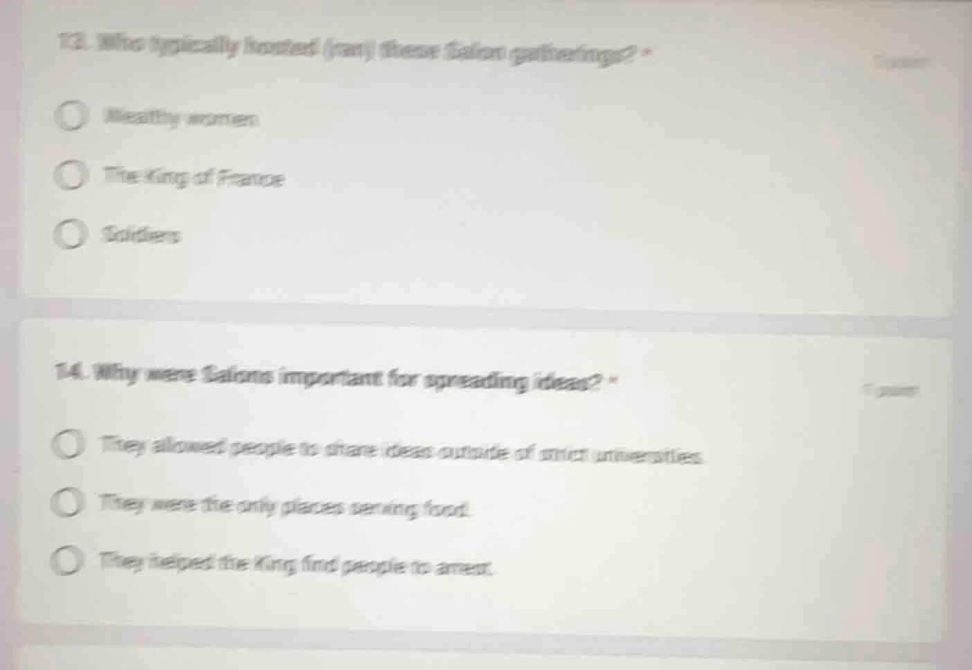 13. who typically hosted (ran) these salon gatherings?- wealthy women- …